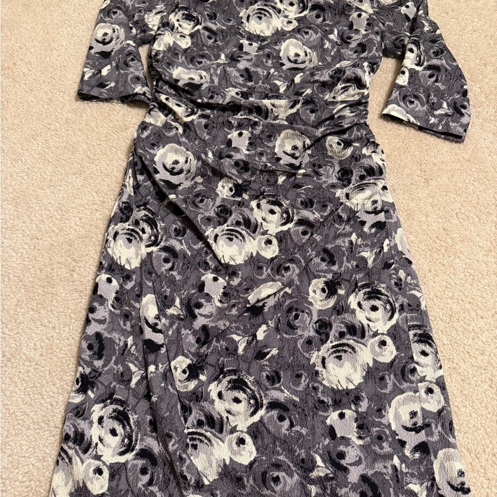 Tracy Reese Black and Gray Long Sleeve Dress